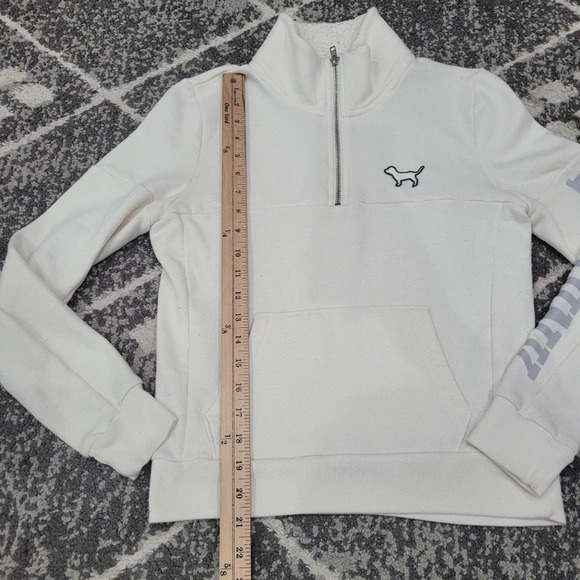 PINK victoria secret white womens xs sweatshirt - Picture 5 of 8
